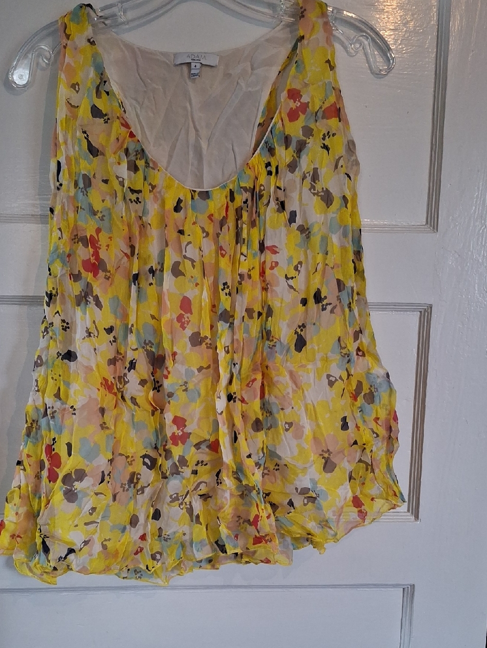 Adam Lippes Yellow Floral Silk Camisole